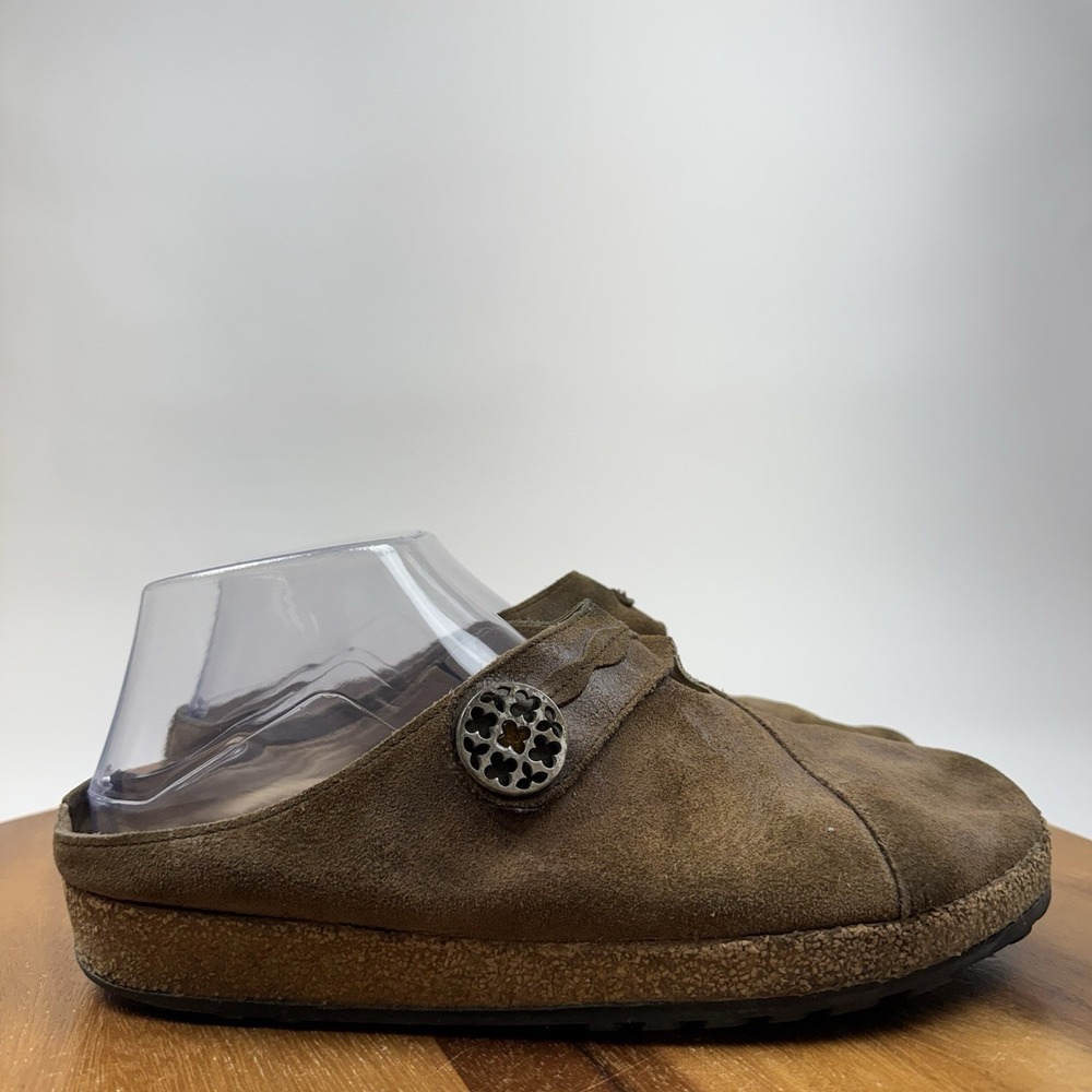 Womens Haflinger Adventure Brown Suede Slip On Comfort Clogs Shoes Size EU 40